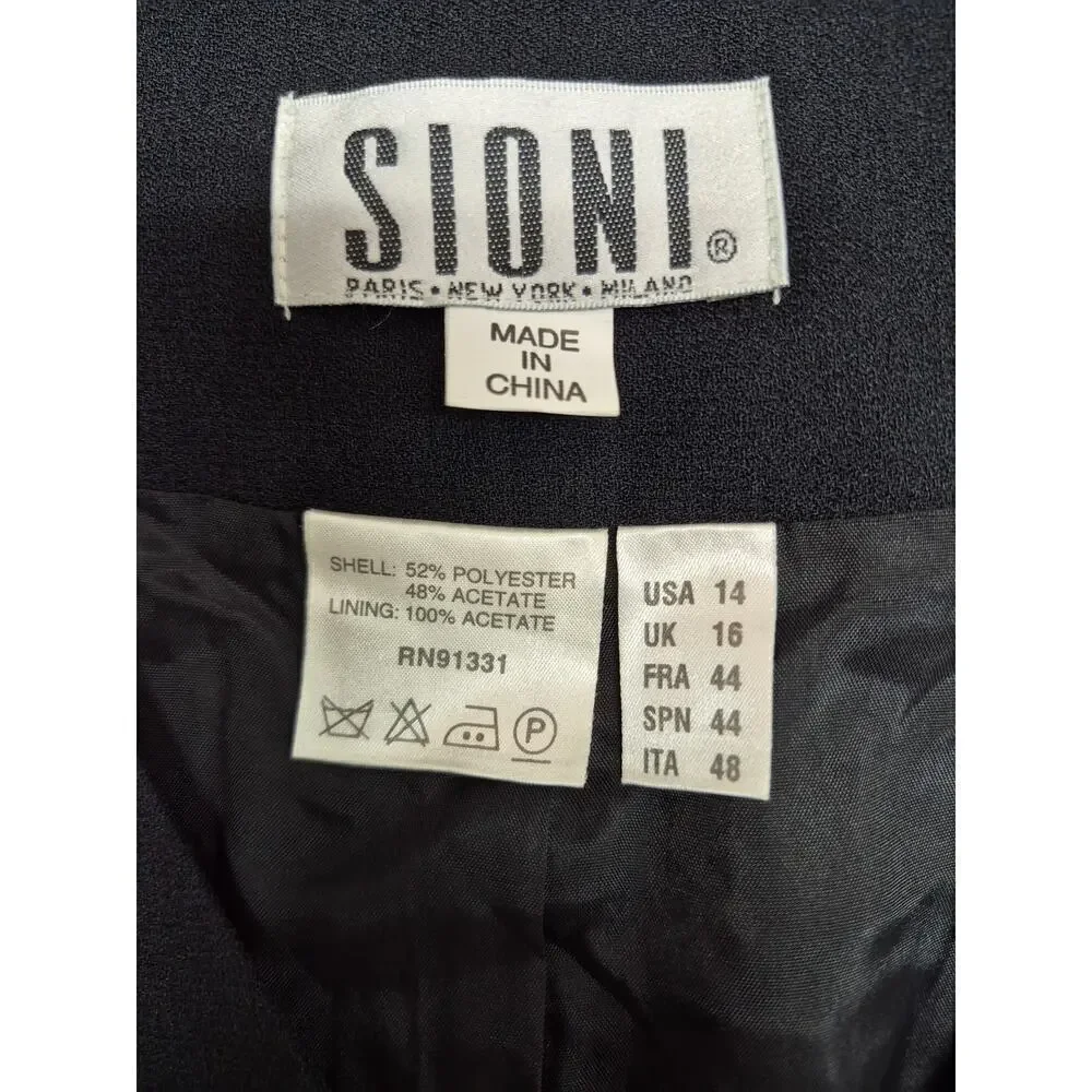 Vtg Sioni Womens Dress Vest Poly/Acetate Satin Lined Sparkle Button Sz 14 NWOT